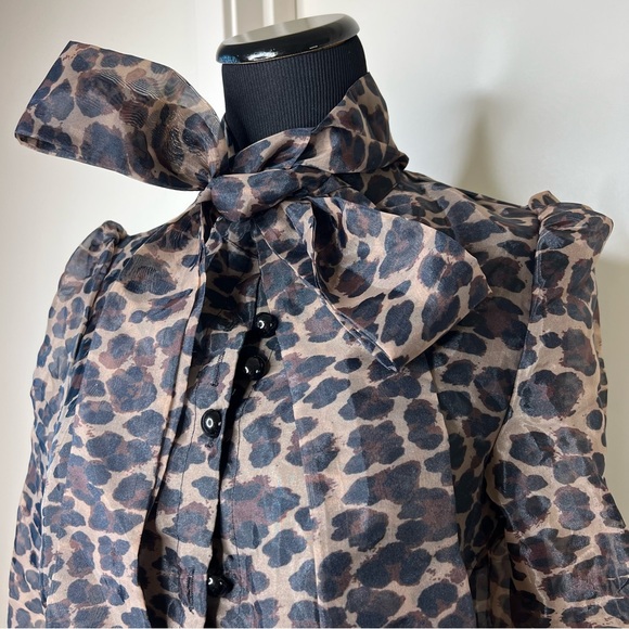 Tops - Leopard print blouse - small